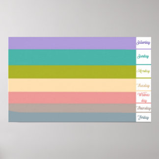 Poster Calendrier hebdomadaire