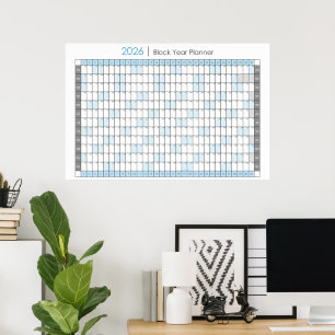 Poster Calendrier horizontal de planification annuelle 20
