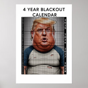 POSTER CALENDRIER HUMORISTIQUE DE 4 ANS DE BLACK-OUT DE D