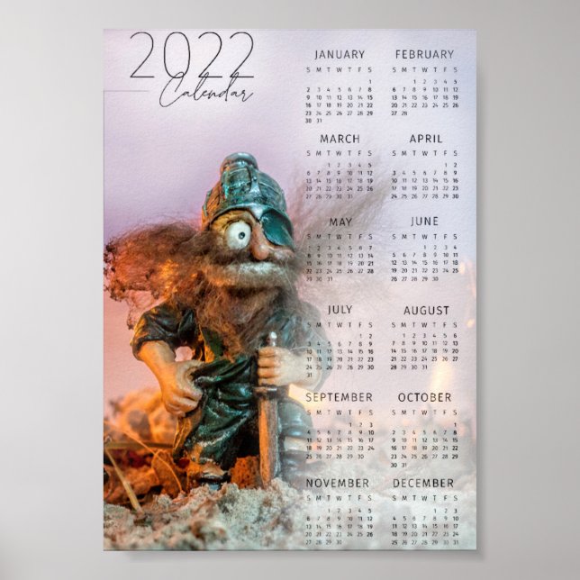Poster Calendrier inspiré Viking pour 2022 (Devant)