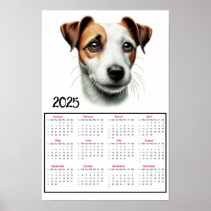 Poster Calendrier Jack Russell Terrier 2025