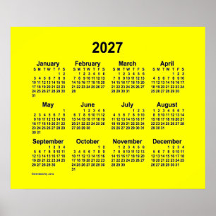Poster Calendrier Jaune 2027 par Janz Print