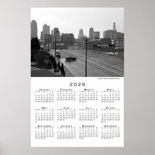 Poster Calendrier Kansas City, Missouri Skyline 2026