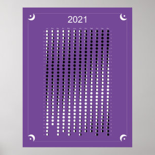 Poster Calendrier Lunaire Violet 2021