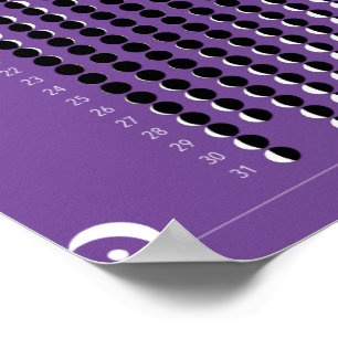 Poster Calendrier Lune 2020 - Violet
