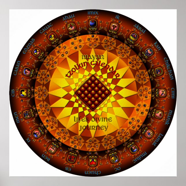 Poster Calendrier Mayan Tzolkin (Devant)