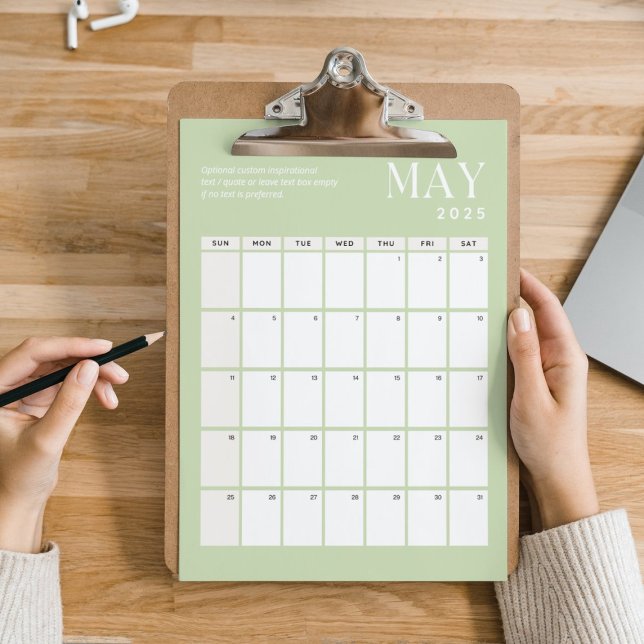 Poster Calendrier mensuel 2025 | Mai (Créateur téléchargé)