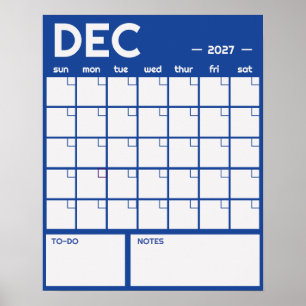 Poster Calendrier Mensuel Géant Non Daté de Couleur Vibra
