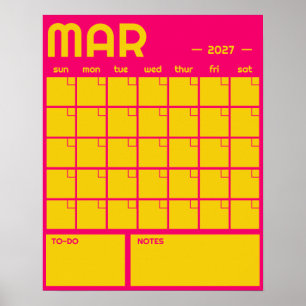 Poster Calendrier Mensuel Géant Non Daté de Couleur Vibra