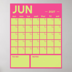 Poster Calendrier Mensuel Géant Non Daté de Couleur Vibra