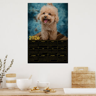 Poster Calendrier Miniature Caniche 2026