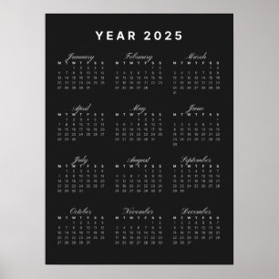 Poster Calendrier minimaliste 2025