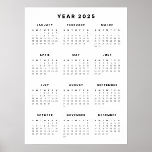 Poster Calendrier minimaliste 2025