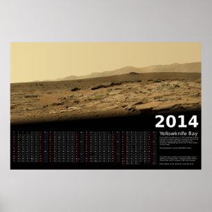 Poster Calendrier MSL Curiosity à Yellowknife Bay - 2014