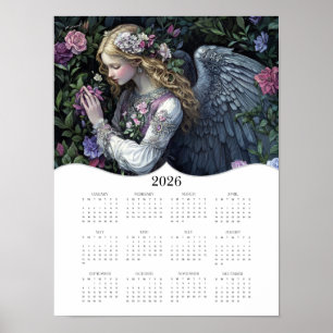 Poster Calendrier mural annuel complet de l'ange 2026
