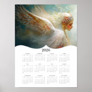Poster Calendrier mural annuel complet des anges 2026