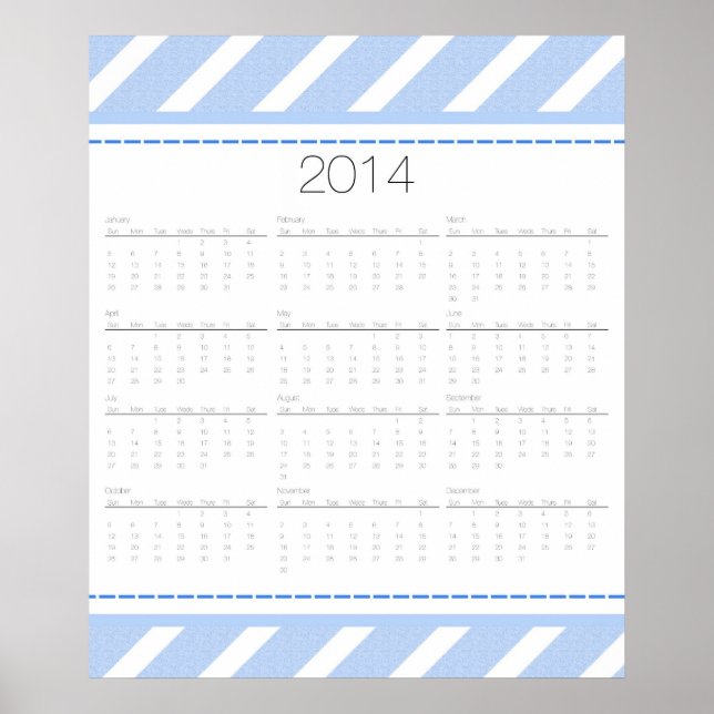 Poster Calendrier mural Chevron 2014 (Devant)