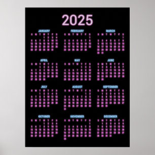 Poster Calendrier Neon 2025