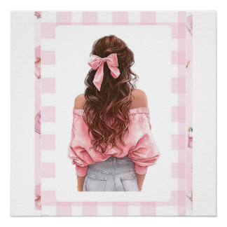 Poster Calendrier Petit Fille Rose 2026