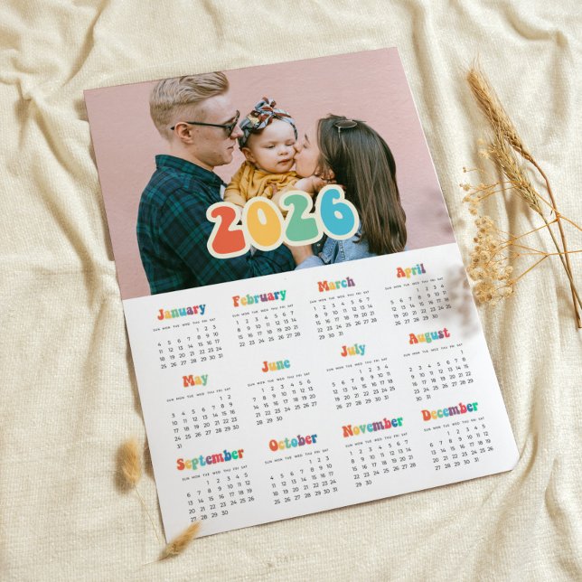 Poster Calendrier photo Hippie 2025 des années 60 rétro (Créateur téléchargé)