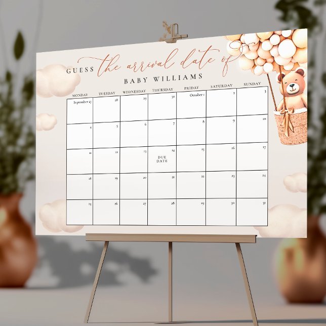 Poster Calendrier pour deviner la date d'accouchement (Créateur téléchargé)