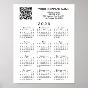 Poster Calendrier QR 2026 personnalisé