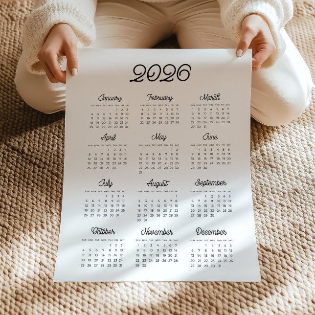 Poster Calendrier Retro typographie 2022 (Créateur téléchargé)