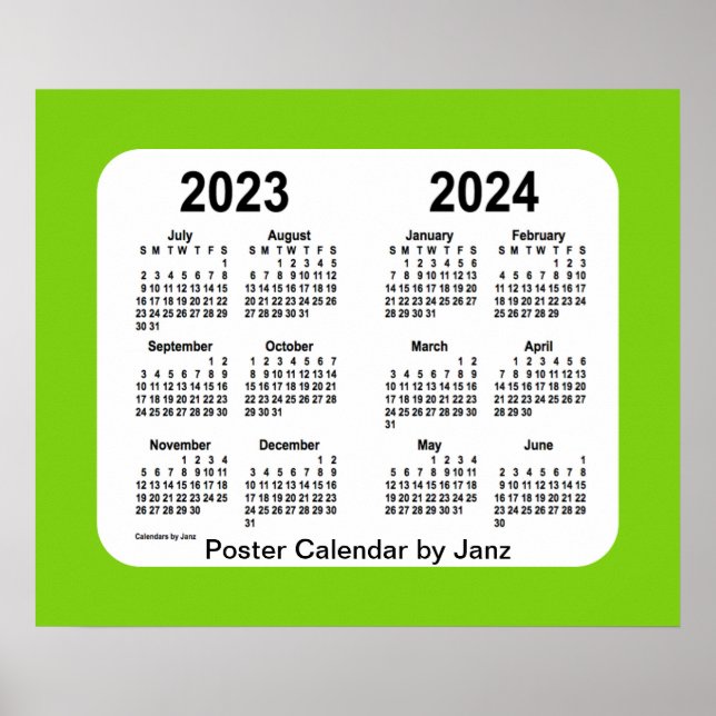 Poster Calendrier scolaire 2023-2024 de Yellowgreen par J (Devant)