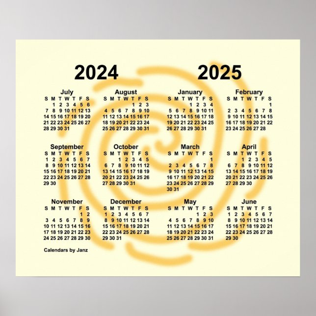 Poster Calendrier scolaire 2024-2025 de jours ensoleillés (Devant)