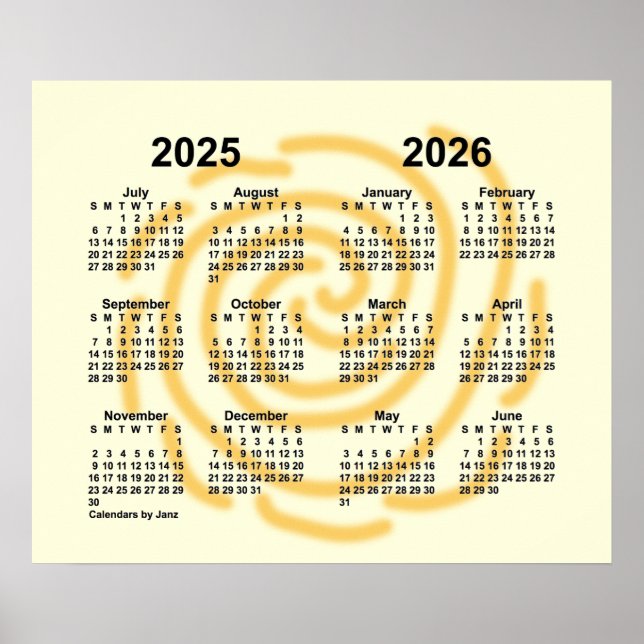 Poster Calendrier scolaire 2025-2026 des jours ensoleillé (Devant)