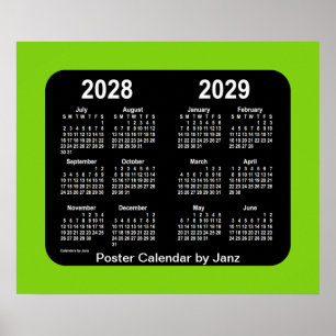 Poster Calendrier scolaire 2028-2029 de Yellowgreen Neon 