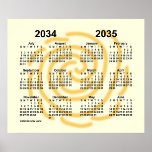 Poster Calendrier scolaire 2034-2035 de Janz avec jours e