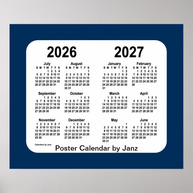 Poster Calendrier Scolaire Bleu de la Boîte de Police 202 (Devant)