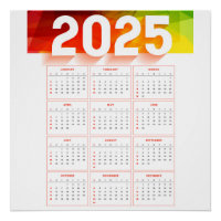 Calendrier vertical minimal annuel complet 2025