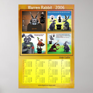 Poster Calendrier Warren Rabbit 2006 par Anjo Lafin