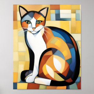 Poster Calico Cubisme Une Feline