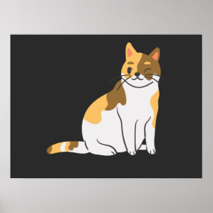 Poster Calico Essential, Portrait Calico, Cute Calico Cat