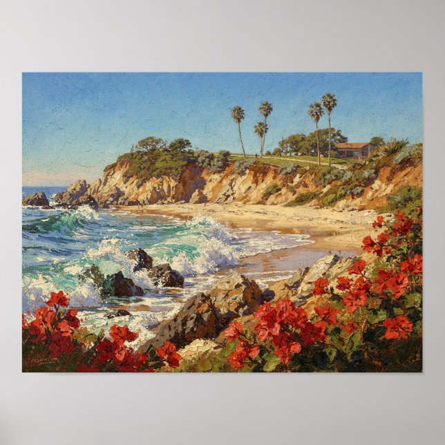 Poster  California Beach | Impressionist Coastal Art (Devant)
