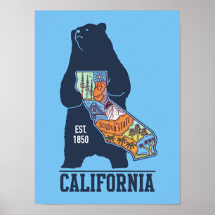 Poster California Bear Golden State