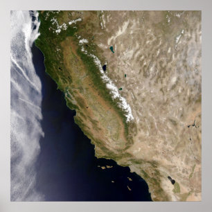 Poster California Cloudfree Satellite