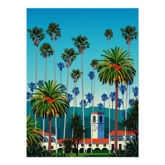 Poster California Dreaming : City Park avec Palm Trees (Devant)