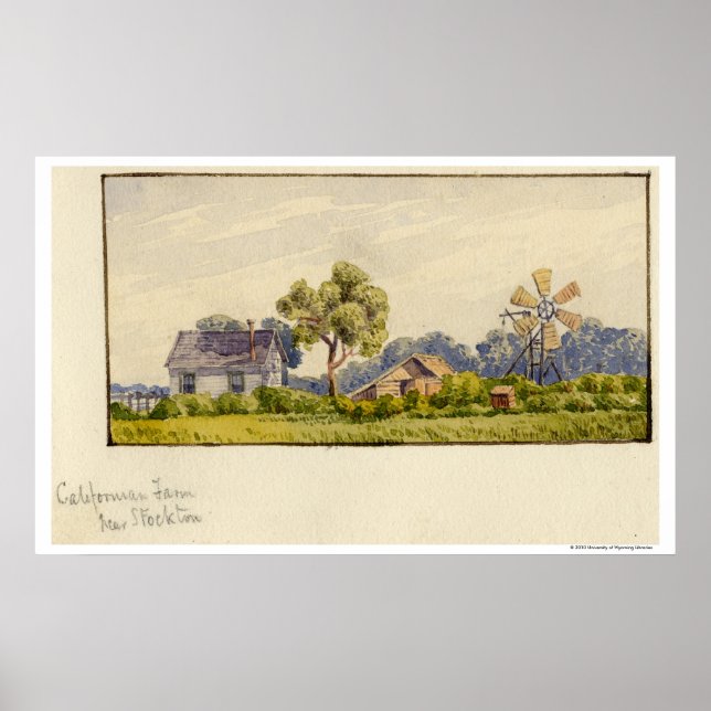 Poster California Farm, Près De Stockton (Devant)
