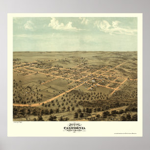 Poster California, MO Panoramic Map - 1869