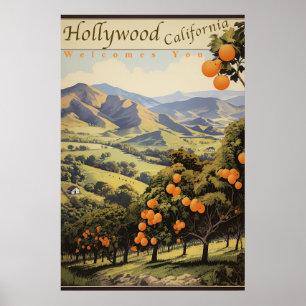 Poster California Orange Groves - Old Hollywood - Travel