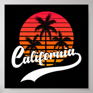 Poster California Retro Sunset