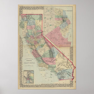 Poster California, San Francisco Map by Mitchell