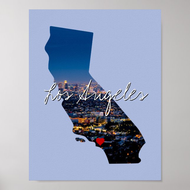Poster California State Photo insert et nom de ville (Devant)