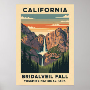 Poster California Yosemite National Park Bridalveil Autom