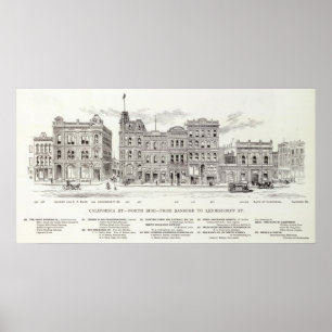 Poster Californie côté nord Sansome et Leidesdorff