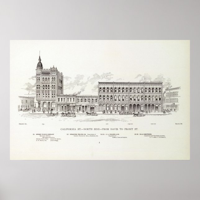 Poster Californie du nord Davis et Front (Devant)